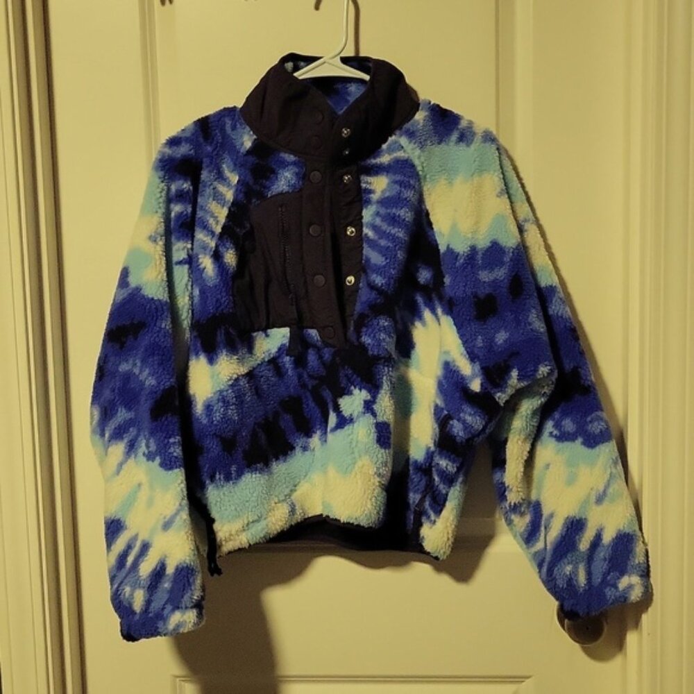 Free People Rocky Ridge Pullover in Ocean Tie Dye Combo XS NWT - Picture 9 of 12